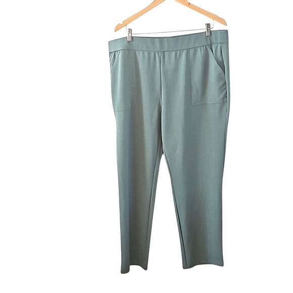 Isaac Mizrahi Live! Crepe Knit Straight Leg Pant - Pale Pine - Size 1XP - NWOT - Picture 6 of 8